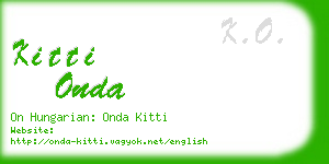 kitti onda business card